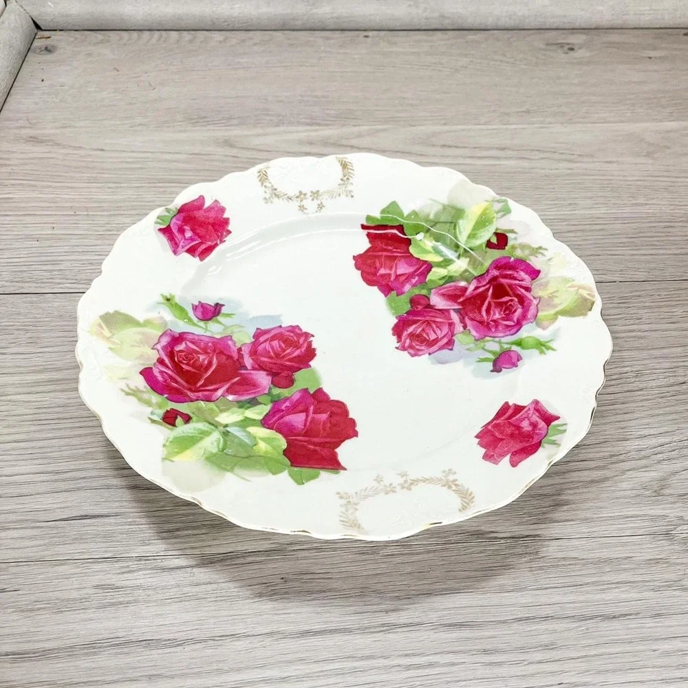 Antique‎ Floral Porcelain Platter: Oscar & Edgar Gutherz Royal Austria Plate